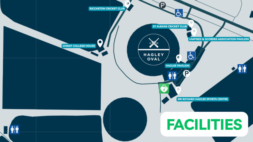 Hagley Oval Facilities Maps